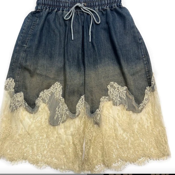 DENIM  AND LACE CAMI SHORT  2 PIECE  SET NWOT - Picture 6 of 10